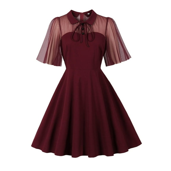 FYEGRE Elegant Gothic Lace Bridal Dress For Halloween Party Wedding With Bow Detailing Wine M