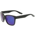 thumbnail image 3 of sunglassLA - Modern Wide Temples Square Color Mirror Lens Horn Rimmed Sunglasses - 56mm, 3 of 4