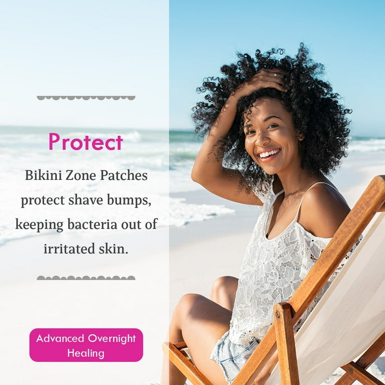 Bikini Zone Day or Night Hydrocolloid Ingrown Hair Patches, All Skin Types, Aftershave Treatment, 20 Count
