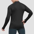 thumbnail image 4 of BELTNOV Men's 1/4 Zip Mock Neck Athletic Compression Long Sleeve Shirt Quick-Dry Stretch Workout Base Layer Moisture Wicking Undershirt for Gym Running Black, 4 of 9