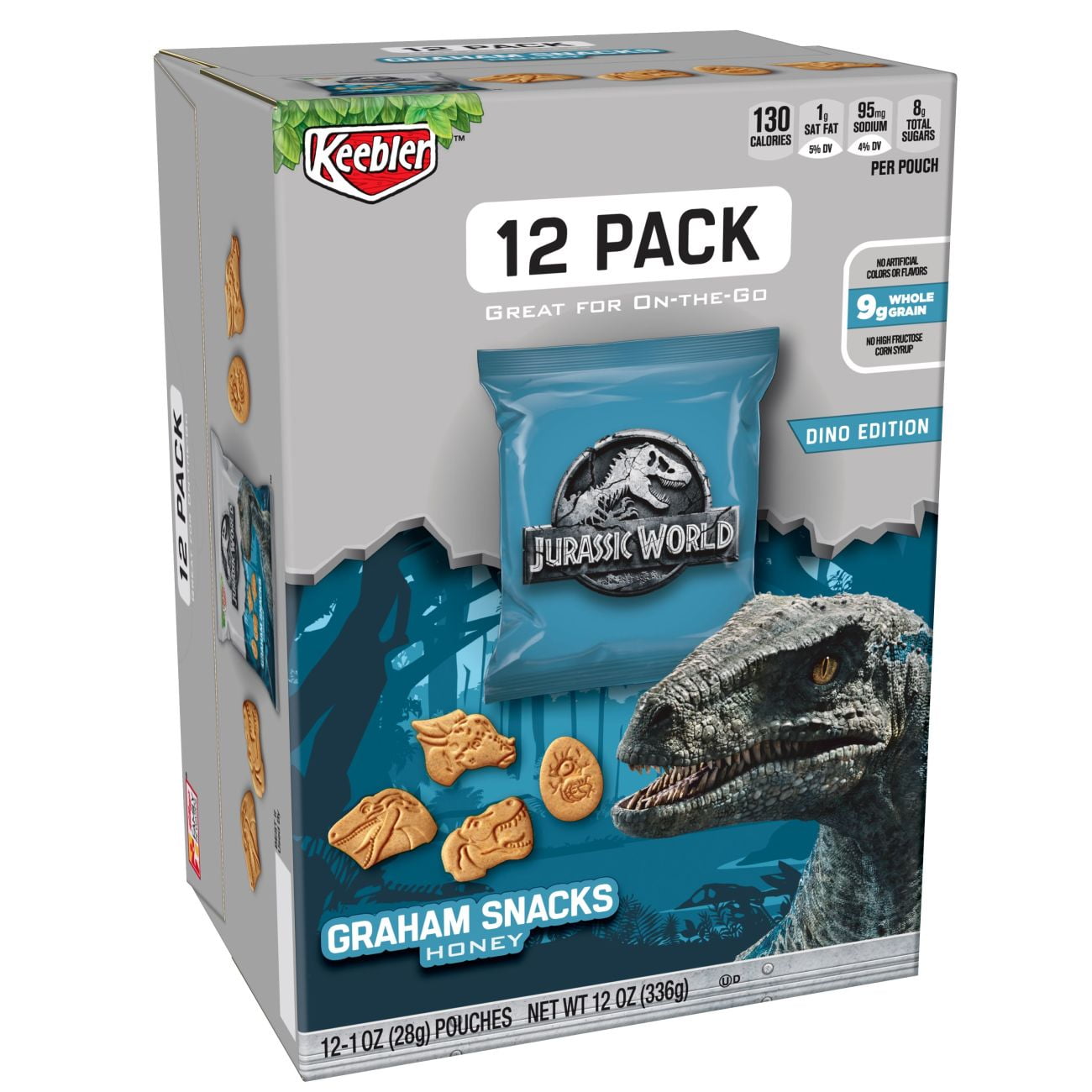 Keebler Jurassic World, Graham Cracker Snacks, Honey, 12 Oz, 12 Ct