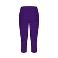 thumbnail image 6 of Summer Savings Clearance Women's Capris, 2PCWomen's Summer High Waisted Solid Color Capris Matching Slim Fitting Yoga Gym Pants(Purple,S), 6 of 6