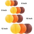 thumbnail image 2 of JUMRHFAN 12 Pcs Fall Paper Lanterns Thanksgiving Decorations Yellow Orange and Brown Paper Lanterns Autumn Decorative Round Hanging Party Decorations Harvest Theme Party Supplies, 2 of 14