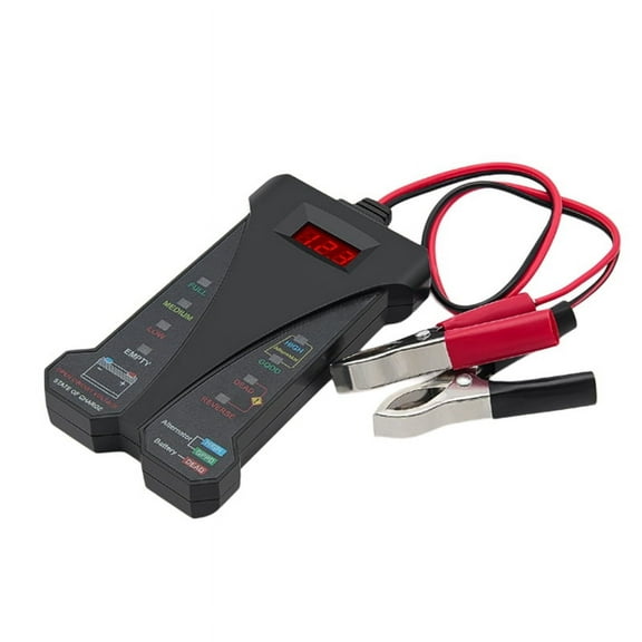 Car Digital LED Display Battery Tester 12V Battery Tester Charging System Analyzer with Clips for Car