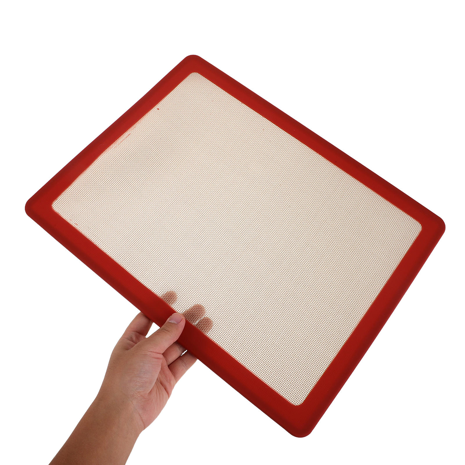 OUNONA Red Silicone Baking Mat Non-Stick Reusable Oven Liner for Cake, Bread, Pastry Baking