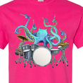thumbnail image 4 of Inktastic Cute Blue Octopus Drumming T-Shirt, 4 of 5