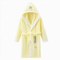 thumbnail image 4 of NOLDARES Boys' Hooded Bathrobe Kids Plush Fuzzy Fleece Robe Teen boy Soft Spa Robe Girls Sleepwear pajamas Toddler Nightgown,Yellow,5-8 Y, 4 of 4