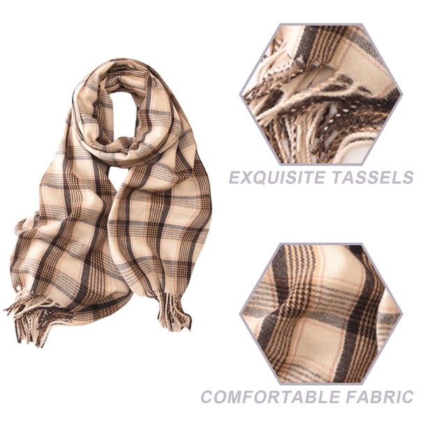 Bufanda Clásica De Cachemira Elegante Unisex Cuadros 30x182 Color