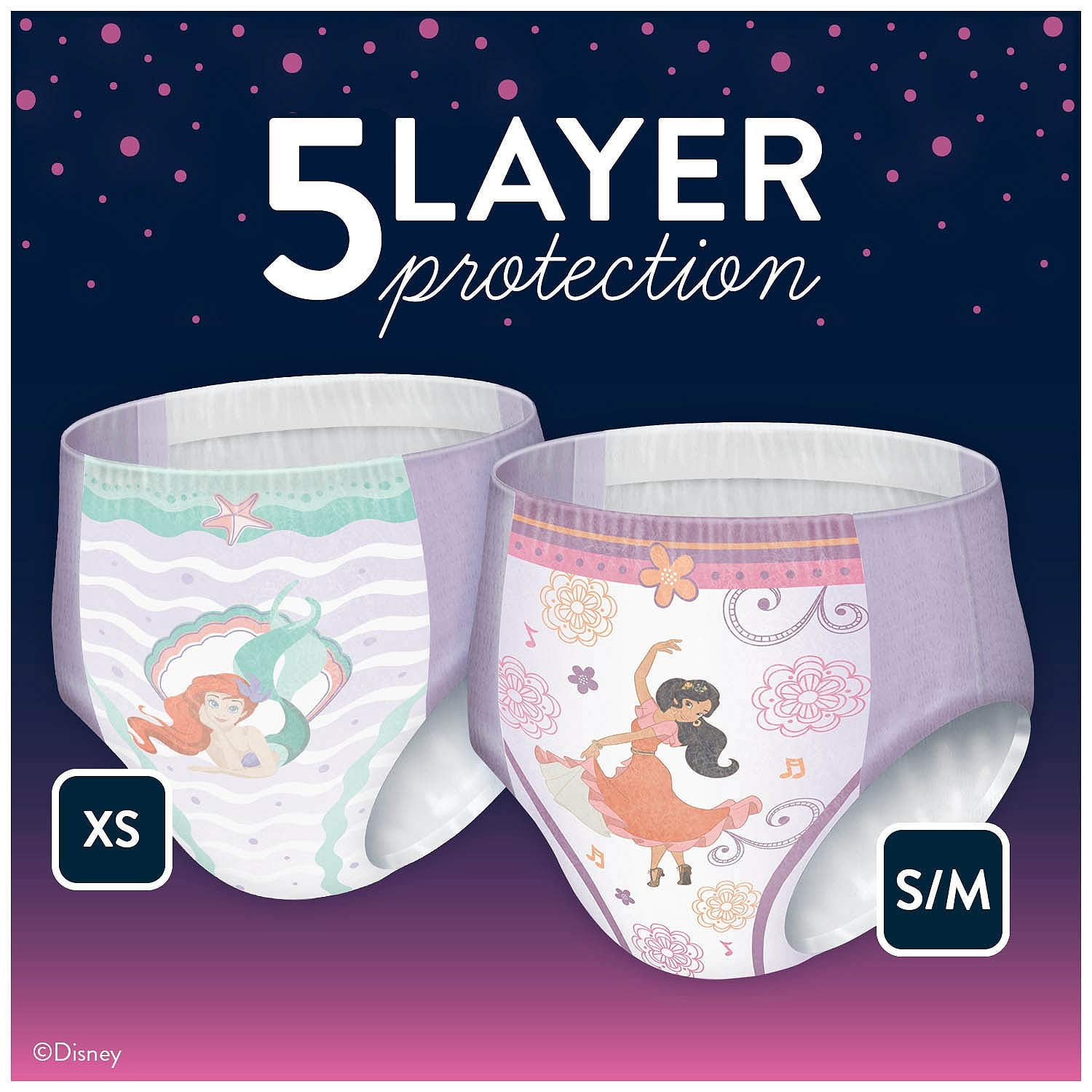 GoodNites 74 Count Bedtime Underwear for Girls, Small / Medium (38-65 Pounds)
