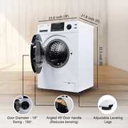 Equator All-in-One 4600 Washer Dryer Combo, Ventless/Vented, Pet Cycle, 1.62 cu.ft / 15 lbs, 110V, White