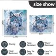 thumbnail image 3 of Wolf Refrigerator Door Panel Decal,Cool Wolf Sticker Kitchen Decor,Animal Dishwasher Door Cover Decal,Head of a Wolf Decorative Cover Panel,Wolf Magnetic Dishwasher Cover, 3 of 7