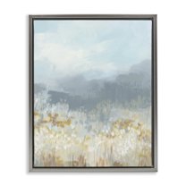 Stupell Industries Foggy Grey Mountains Landscape Painting Gray Floater Framed Art Print Wall Art, 17 x 21