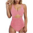 thumbnail image 2 of Bpmpbo Summer Women's Solid Color One-Piece Swimsuits With Push Up Abdominal Control Swimsuit on Clearance, 2 of 8