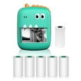 thumbnail image 1 of Mini impresora térmica multifunción portátil fabricante de pegatinas impresión fotográfica instantánea sin tinta soporte conexión BT para teléfono inteligente con 1 rollo de papel de 57 mm + 5 rollos, 1 of 8