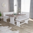 thumbnail image 3 of Ambesonne 15" x 45" White and Gray Rectangle Bench Outdoor Seating Cushions, 3 of 3