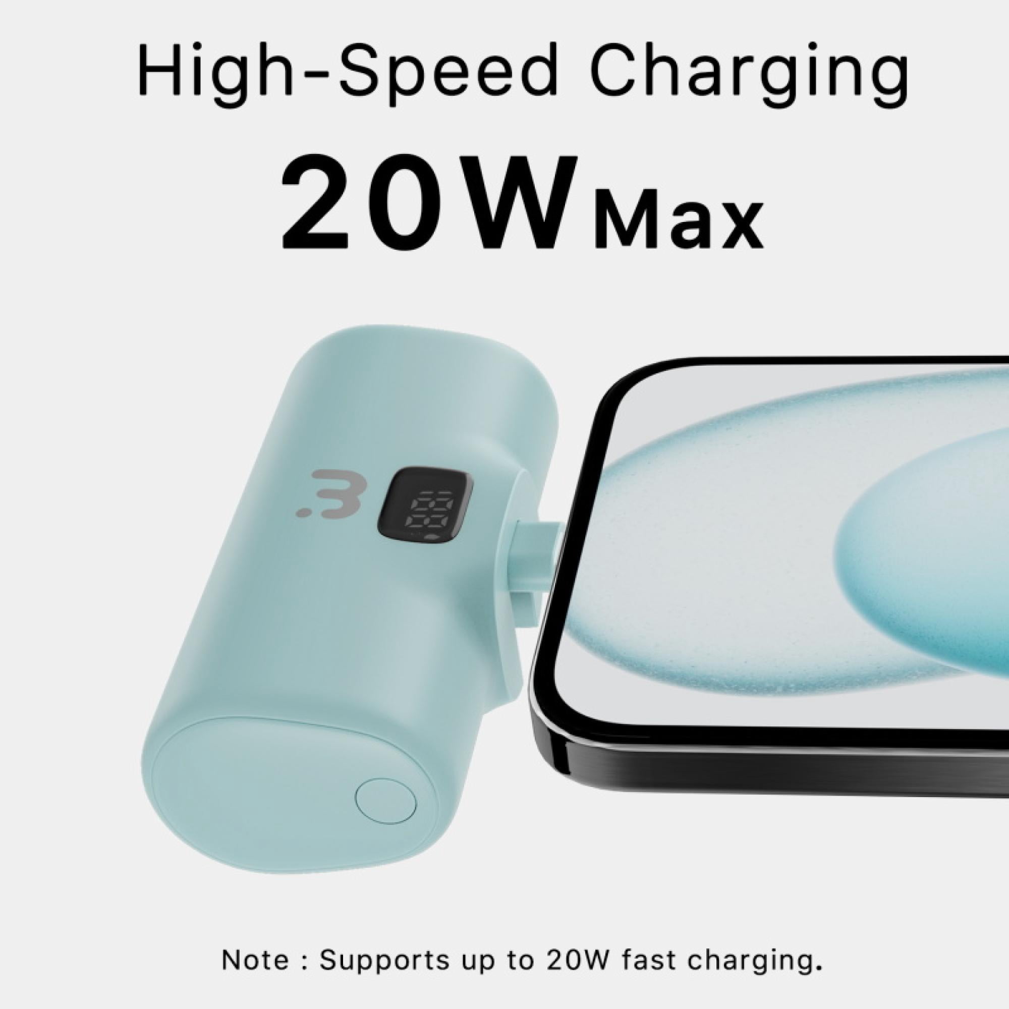 5000 mAh USB‑C Portable Travel-Ready Compact USB-C Quick-Charge Portable Charger with Built-In Stand