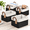 Black & White-20L (14.8"L x 10.3"W x 8.3"H), variant on Black 30L (16.8"L x 11"W x 9.8"H) Fabric Storage Baskets, 4 Pack for Shelves
