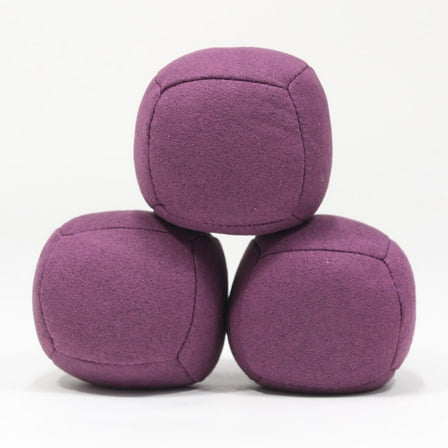 Zeekio Astro Juggling Ball Set - 100g Shredded Rubber Filled - Super Soft - Set of Three (3) (Purple)
