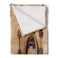 thumbnail image 2 of Rustic Soft Flannel Fleece Throw Blanket, Spanish Entrance of Rusty Medieval Style Handlers Archway Facade Historical Image, Cozy Plush for Indoor and Outdoor Use, 50" x 60", Pale Brown, by Ambesonne, 2 of 5
