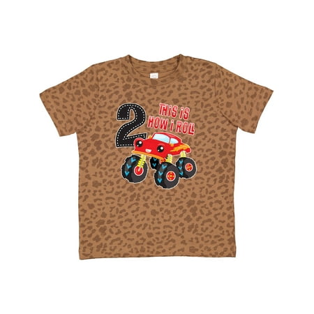 

Inktastic Monster Truck How I Roll 2nd Birthday Gift Toddler Boy Girl T-Shirt