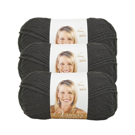 UPC: 0842093102809 | Lion Brand Yarn Vanna s Choice Black Basic Medium Acrylic Black Yarn 3 Pack