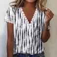 thumbnail image 1 of Pntutb Verano Mujer Moda Cuello en V Manga corta Impreso Casual Tee tops Pntutb Pntutb-971, 1 of 8