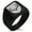 Black, variant on Stainless Steel Antlers Fortitude Coat of Arms Shield Geometric Pattern Biker Style Polished Ring