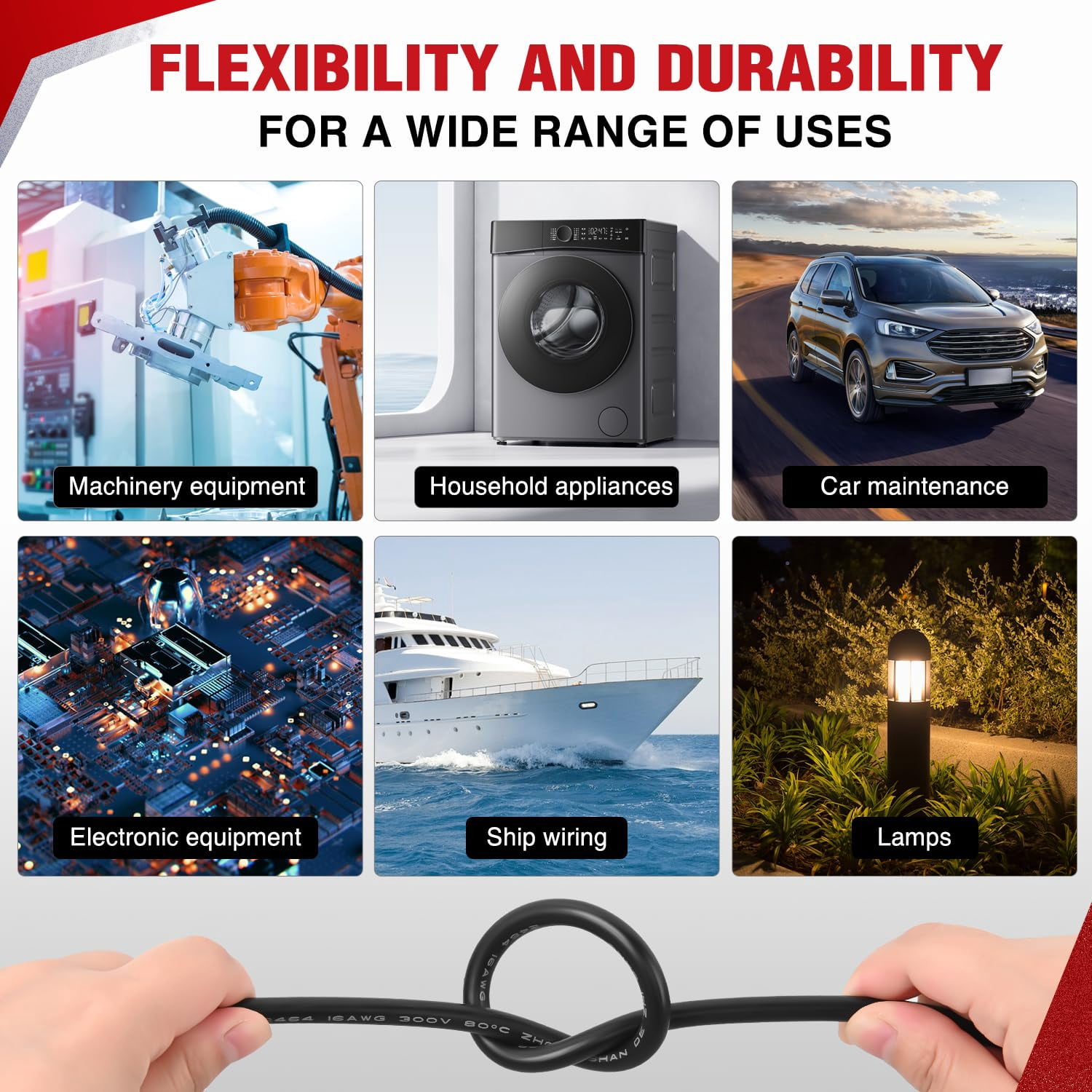 100FT Electrical Wire Cable Flexible Wire Extension Cord 14AWG Copper Clad Aluminum Copper Wire 2 Conductors Red Black Parallel Wire line Hookup LED Lighting Strips Cable for Speaker,LED Strips
