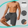 thumbnail image 2 of Mens Swim Trunks with Mesh Liner 9" Quick Dry Swim Shorts Bathing Suits for Men Swimwear Board Shorts wiht Pockets Dark Gray, 2 of 9