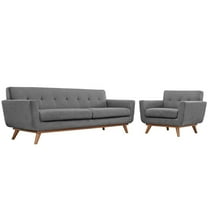 Modway Engage Armchair and Sofa Set of 2 in Expectation Gray