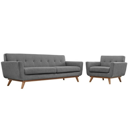 Modway Engage Armchair and Sofa Set of 2 in Expectation Gray