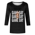 thumbnail image 4 of Mareep T-shirt pour Femmes P-2TG Baseball Décontracté Imprimé Col Rond Manches Trois-Quarts T-shirt Ample Hauts pour Femmes Liquidation, Cadeau, 4 of 4