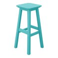 thumbnail image 2 of Costaelm Paradise 29" Outdoor Patio HDPE Square Backless Bar Stool, Turquoise, 2 of 8