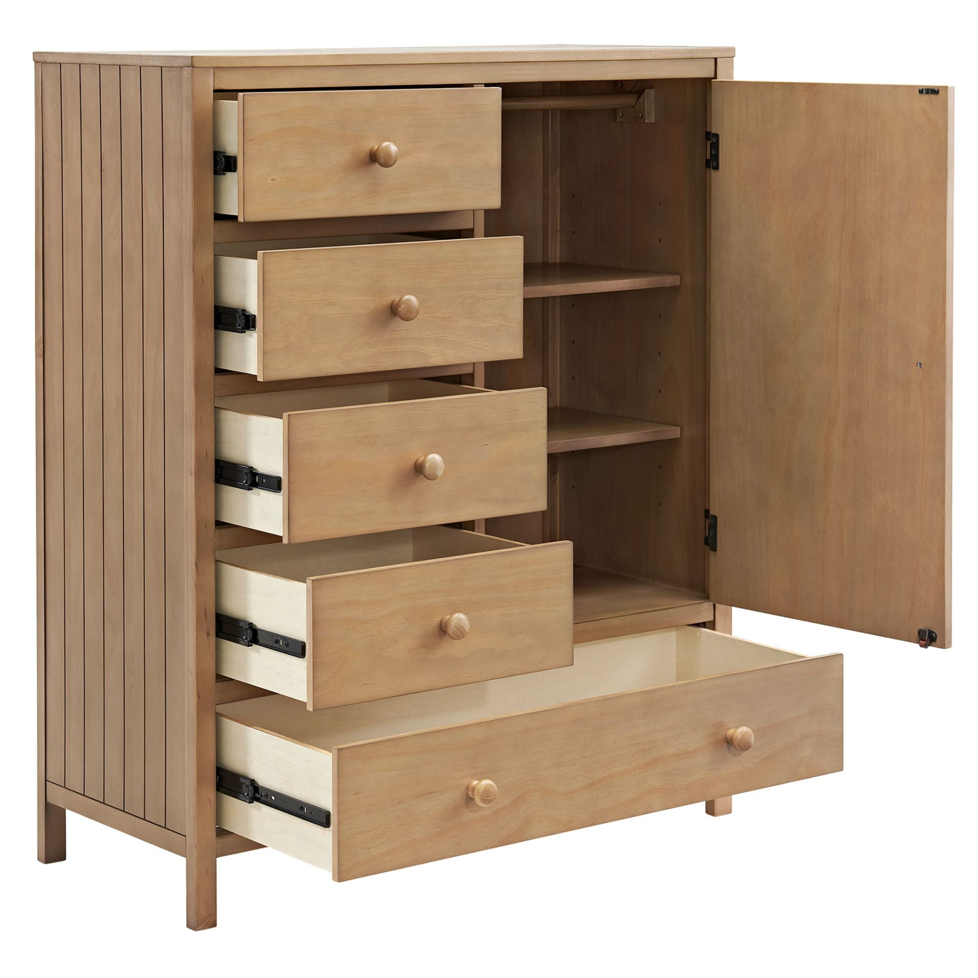 Soho Baby Everlee Wardrobe Chest In Honey Wood