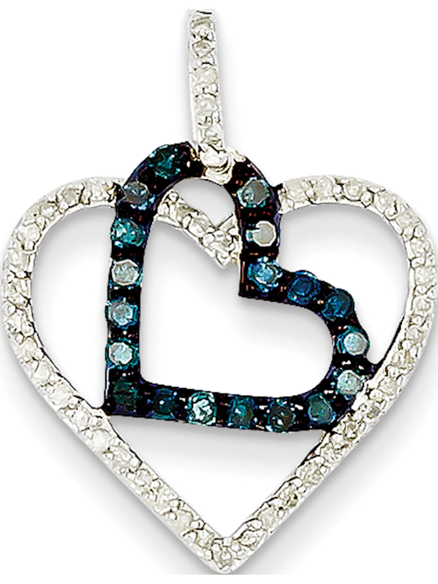 Jewelry by Sweet Pea Designer 14K White Gold Wg Wht. & Bl. Dia