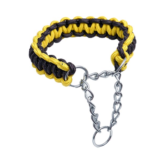 Methold Nylon Conveniente y portátil Saludable e higiénico Lindo Collar de color práctico Cadena mediana grande Tubos y túneles para animales pequeños Amarillo con café c, 1 S