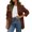 Brown, variant on Drovellove Women's Casual Blazer Jacket with Collar Long Sleeve Button Up Cardigan Coat - Solid Color Soft Comfortable Lightweight Outerwear for Work Office Party Dating Vacation