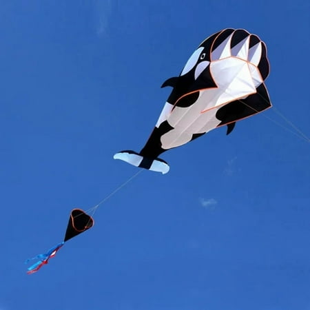 Extra Large 7.2ft Whale Dolphin Kite Easy To Fly Single Line Kite For Adults And Teens With 328ft Tail & 100m Line Ripstop Polyester Beach Park Flying Kite