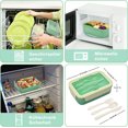 thumbnail image 2 of Fiambrera infantil con 3 compartimentos, Bento Box Adult 1400 ml Fiambrera para adultos y niños, Apta para microondas y lavavajillas Azul, 2 of 5