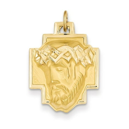 14k Yellow Gold Head of Jesus Charm (1in long x 0.7in wide)