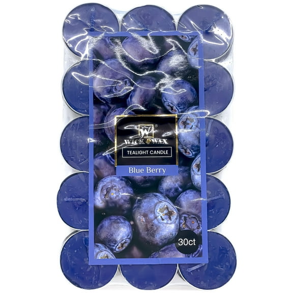 VeZee 30 CT Bluberry Scented Pleasant Fragrance Tealight A Long Lasting Air Freshener for Holidays, Weddings, SPA, Armotherapy, Meditation, Yoga & All Occasions