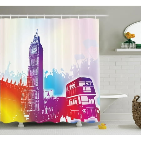 Bathroom Accessories London london decor shower curtain set, famous british phone boot in Bathroom Accessories London london decor shower curtain set, famous british phone boot in