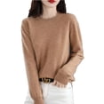 thumbnail image 2 of DuoJiaJ Women's Sweaters Cable Knit Long Sleeve Casual Slim Fit Pullover Fall Tops Gold XL, 2 of 5