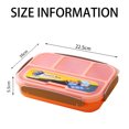 thumbnail image 2 of Bento Box para adultos, lonchera Bento para niños con 4 compartimentos y cuchara, caja de almacenamiento de alimentos a prueba de fugas de 1000 ML para la escuela, 2 of 5