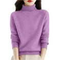 thumbnail image 4 of Chandails à Manches Longues pour Femmes, Demi-Col Roulé, Chandail Tricoté à Manches Longues, Chandail Chaud, Haut, T-shirt à Manches Longues pour Femmes TTG, 4 of 7