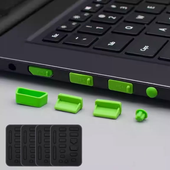 64 PCS Silicone General Computer Anti-dust Plugs Stoppers Laptop Port Dustproof Covers for Notebook Laptop PC Computer Accessories (Not for Apple Laptops)(11 Types)