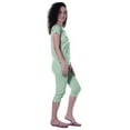 thumbnail image 4 of Moomaya Nightwear Set Embroidered Lips Top Solid 2 Piece Nightwear Capri Cotton Sleepwear Nightdress, 4 of 6