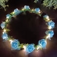 thumbnail image 2 of CSChome Accessoire Cheveux Rétro Couronne Romantique Lumineuse LED Fleurs Roses Bandeau Mariage Fête Guirlande Lumineuse, 2 of 6