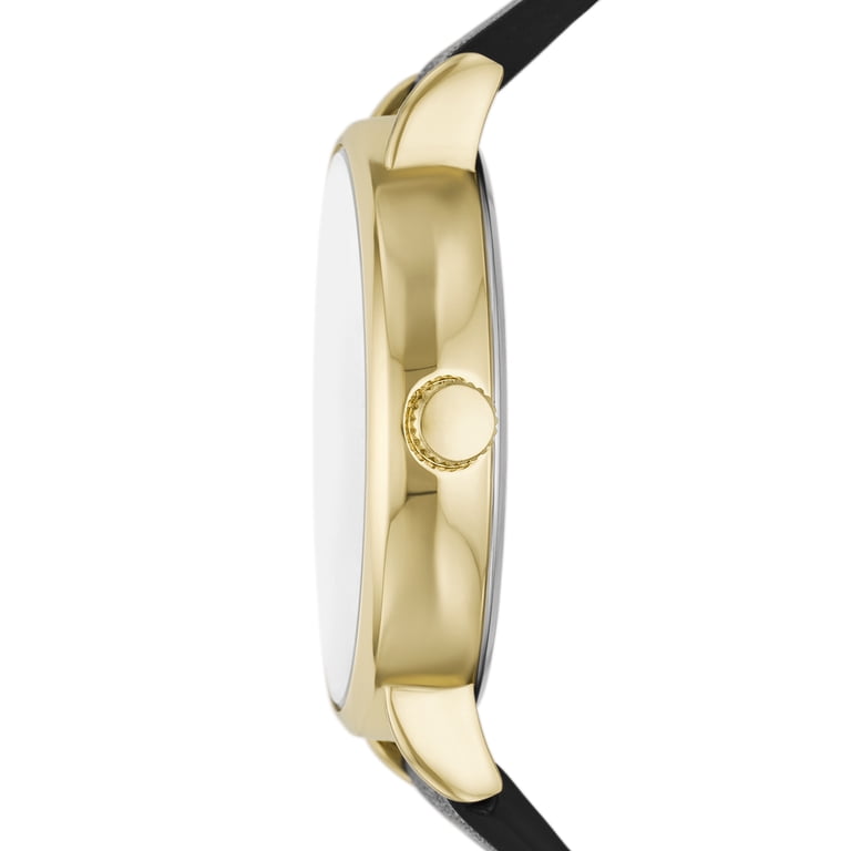 George Men's Gold Tone Watch with Black Leather Band photo 4