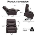 thumbnail image 7 of Power Lift Recliner Chair, Recliners with Side Pocket for Living Room Home Theater, Single Electric Sofa with Remote Control for Elderly and Adults, Ergonomic Lounge Recliner Chair, Brown, 7 of 7